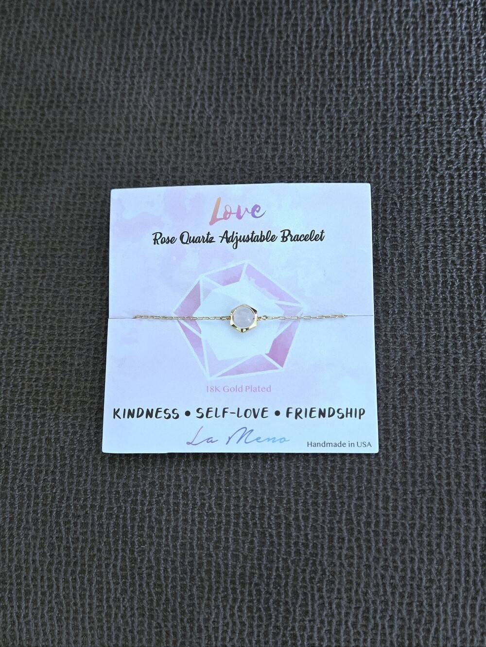 La Meno Hexagon Rose🌹Quartz💎Bracelet - Picture 11 of 16